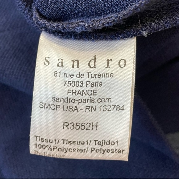 Sandro Blue Wool Blend Peplum Pencil Dress, Size S (1) - Picture 8 of 10